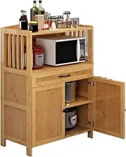 Storage Shelf Kitchen Storage Rack, Floor to Floor Vegetable Rack, Multi-Layer Seasoning Rack, Bowl Cabinet, Microwave Oven Rack, Stainless Steel Wall Mounted Solid Wood Cabinet Storage Shelf Rack (C