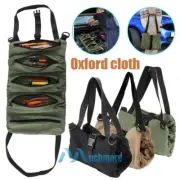 5 Pockets Tools Roll Up Bag Wrench Pouch Canvas Hanging Organizer Multi-Purpose