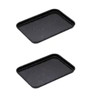2x Mastercraft 24cm Rectangle Pro Vitreous Enamel Baking Sheet Oven Tray Pan BLK