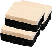DOITOOL 3pcs Mini Whiteboard Erasers Soft Chalkboard Cleaners for Classroom Meetings Office Wooden Felt Material