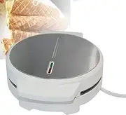 1000W Waffle Maker Iron Machine, Commercial Round Waffle Maker, Ice Cream Cone Machine, Egg Rolls Nonstick Coating, Double-Sided Heating, for Home, Kitchen, Bre