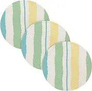 3 Pcs Trivet Tripod for Hot Pots and Pans 15in Cotton Thread Weave Heat Resistant Mats for Crock Pot Plate Holder Colorful Design Geometric Stripes