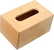 Alipis Elegant Bamboo Tissue Holder Rectangle Tissue Box Cover Napkin Storage for Home