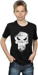 [Absolute Cult] Marvel Boys The Punisher Distrressed Skull T-Shirt Black 9-11 Years