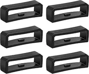 [TOZLU] 6 Pcs 22Mm Watch Strap Holder Loop, Silicone Watch Band Keeper Retainer Fastener Ring Parts for Smart Watch Band Wristband Replacement (Black) Convenient and Attractive