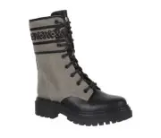 SAM & LIBBY Stella Women’s Embroidered Khaki/Black Zip-Up Combat Boot Sz 8 New