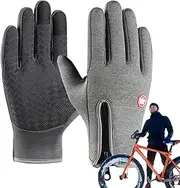 [Generic] Mens Snow Gloves,Water Resistant Cycling Gloves with Touch Screen Fingers - Winter Warming Accessories, Zipper Design Thermal Gloves for Cycling Hiking