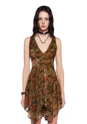 [Current Mood] Take To The Sky Mini Dress - Green