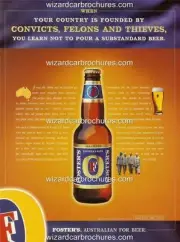 2001c FOSTERS LAGER A3 POSTER AD ADVERTISEMENT "CONVICTS, FELONS AND THIEVES"
