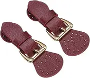 uxcell 2pcs Leather Magnetic Snap Buckle Lock, Sew on Toggle Closure Buckle, Snap Buttons Tab Buckle Fasteners Buttons Replacement for Pouches Jacket DIY Craft Sewing, Wine Red