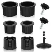 8 Pcs Umbrella Base Stand Hole Ring Plug Cover and Cap Patio Umbrella Stand Replacement Parts Stand Base Stabilizer black