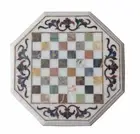18'' Marble kids children game Chess table Top Inlay Stone multi handicraft