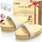 Dry Brushing Body Brush, Natural Bristle Dry Skin Exfoliating Brush Body 2pack