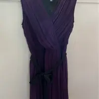 在飛比找PopChill優惠-[二手] DKNY 紫色雪紡紗洋裝