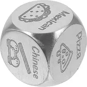 ERINGOGO Food Decision Dice Metal Dinner Cube for Meal Choices Portable Game Dice Props for Family Gatherings Travel Adventures and Fun Activities Unique Design Easy to Use
