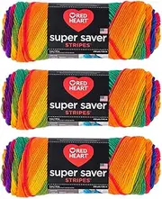 Bulk Buy: Red Heart Super Saver Yarn Favorite Stripe (4965) Pack of 3 Balls