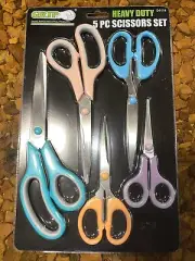 Stainless Steel Scissors Shears 5 pc Large to Small for Dressmaking Europa Tex