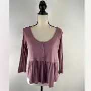 Bloomfield Women’s Mauve Top Babydoll Crop sz XL NEW # Z984
