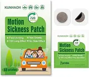 KUNHAOH Motion Sickness Patches, Sea Sickness Patch with Waterproof and Non Drowsy 48 Count