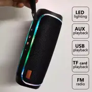 Stereo Bass Bluetooth Speaker Wireless Waterproof USB/TF/FM Radio LOUD Black