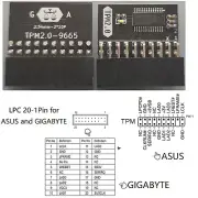 20-1 Pin 2*10P TPM2.0 Module TPM GA Security Module for Gigabyte ASUS Platform