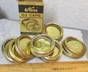 vintage Kerr 63 caps Home small mouth Canning Lids, one dozen NEW w original box
