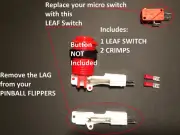 Atgames Leaf Switch replacement microswitch no button Pinball pacman 1up arcade