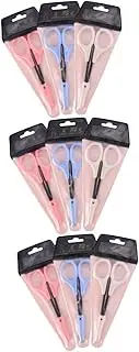 Pcs Stainless Steel Eyebrow Scissors Cover Heads Curved Straight Round for Safe Painless Use