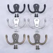 Double Robe Hooks Key Coat Twin Door Dress Bathroom Clothes Hangers + Screws