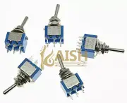 Set of 10 Blue Guitar Toggle Switches DPDT 6 Pin 3 Way ON/OFF/ON Mini Switch