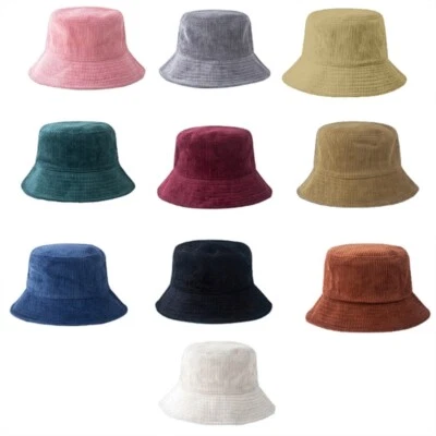 Winter Vacation Corduroy Velvet Bucket Hat Hip Hop Street Solid Fisherman Cap