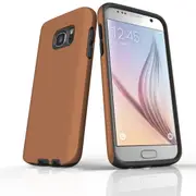 For Samsung Galaxy S7 Case, Armour Tough Protective Cover, Brown