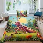 3D Bedding Set Doona Duvet Cover, Grasshopper Printed Duvet Cover Pillowcase