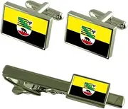 [Select Gifts] Saxony-Anhalt State Flag Cufflinks Tie Clip Matching Box Gift Set