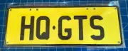 HQ GTS Y/B NOVELTY NUMBER PLATE