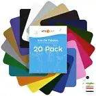 HTVRONT Iron on Patches for Clothing Repair, 20 PCS Multi-Colored Fabric Patc
