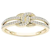10k Yellow Gold Round Cut 0.15Ct Diamond Engagement Ring Size 7 Clarity I2