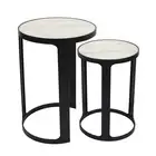 Cafe Lighting & Living Isabelle Marble Nesting Side Tables (Black)