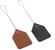 Bug Zapper Sturdy Leather Fly swatter for Indoor use Long Heavy Duty Wire Fly swatter, Durable Outdoor use(Combo Pack 2 Colors)