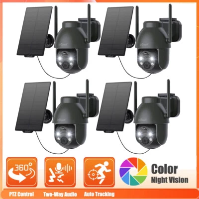 ieGeek 2K Outdoor 360° Solar Security Camera Wireless Home Wifi Battery PTZ CCTV