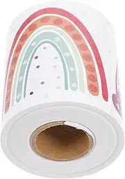 WEKAMOS 1 Roll Rainbow Border Trim Self Adhesive Classroom Decoration Sticker for Bulletin Board and Blackboard for Rooms Parties and Office Decor
