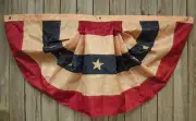NEW Teastain Primitive Country Americana Flag Bunting 48"X 25"