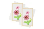 2x Boyle Quilled Framed Standing Greeting Card Gift w Envelope Pink Gerbera