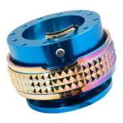 NRG Steering Wheel Quick Release - Gen 2.1 - Blue Body w/ Studded Neo-Chrome