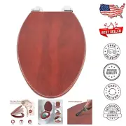 Soft-Close Oval Toilet Seat with Adjustable Metal Hinges - Quick Install