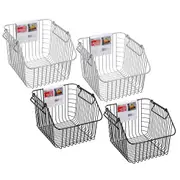 4x Boxsweden 28cm Wire Stackable/Stacking Fruits/Veggies Storage Basket Asst.