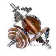 PROIRON Dumbbell Set Walnut-Steel Designed Dumbbells Set 20kg Adjustable (Pair)