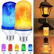 5W LED Fire Flame Effect Light Bulb, E26 E27 B22 4 Modes Fire Flickering Bulbs for Christmas Decoration Atmosphere Lighting with 4th Gear Gravity Sensor 1pc