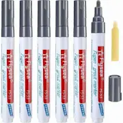 6 Tile Grout Pen Wall Grout Restorer Pen Repair Marker Grout Filler Pen for Wall Tile Restoration Bathroom Floor (Dark Grey)