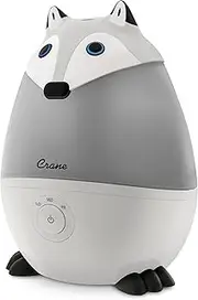 [Crane] Adorable Mini Fox Cool Mist Humidifier with Vapor Tray, 1.9 Litre Capacity, White/Grey